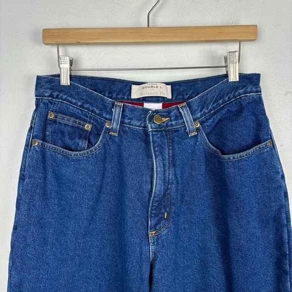 Vintage L.L. Bean Women's Red Fleece Lined Denim High Rise Jeans Sz 12 - Picture 4 of 10